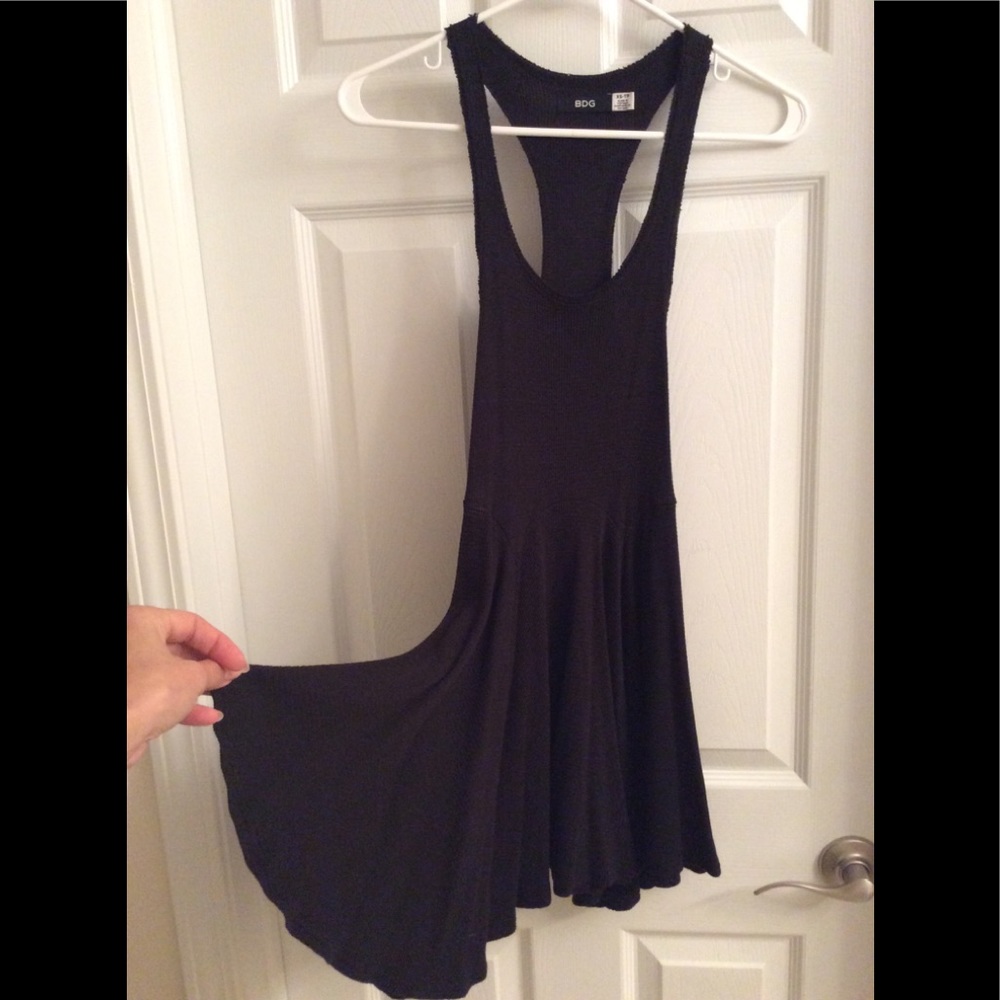 UO BDG Black Waffle Knit Racerback Dress
